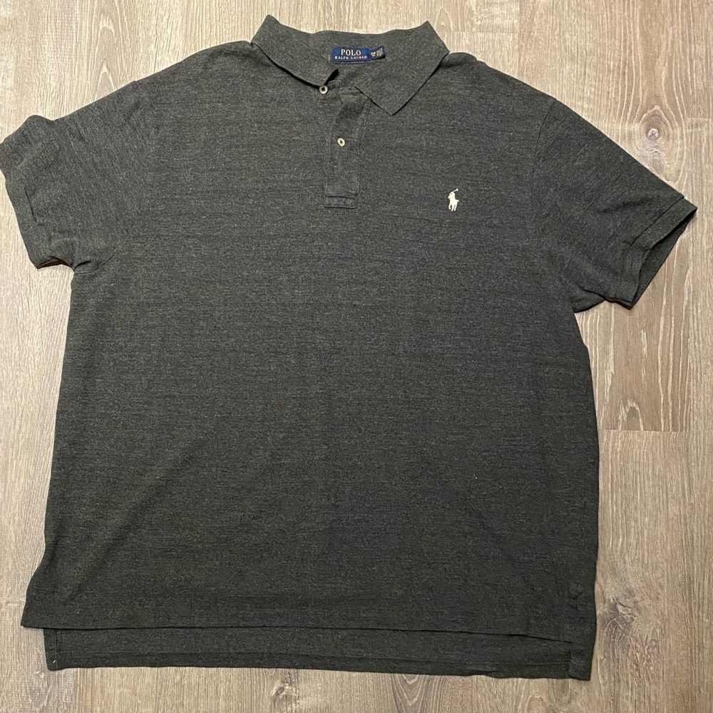 POLO by RALPH LAUREN Men's Gray Short Sleeve Collared Polo Shirt‎ Size 2XB
